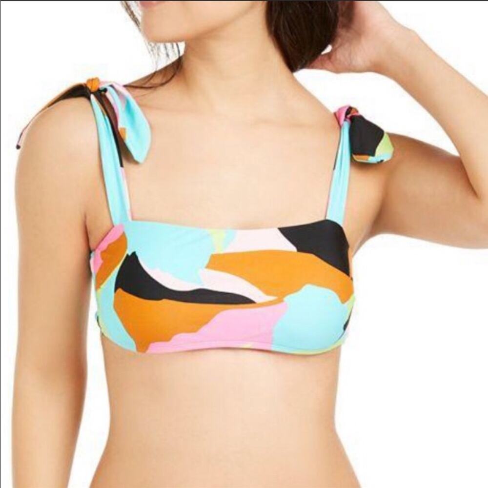 Hula Honey multi camo bralette bikini swim top Sm